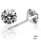 925 Sterling Silver Zircon Crystal Stud Earrings For Women