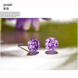 925 Sterling Silver Zircon Crystal Stud Earrings For Women