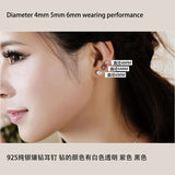 925 Sterling Silver Zircon Crystal Stud Earrings For Women