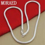 925 Sterling Silver 4mm Snake Chain Necklace 20/24 Inch Wedding Jewelry