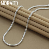 925 Sterling Silver 4mm Snake Chain Necklace 20/24 Inch Wedding Jewelry