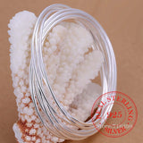 925 Silver Bracelet Smooth Bangles for Women