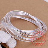 925 Silver Bracelet Smooth Bangles for Women