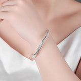 925 Sterling Silver Twist Bangle Bracelet for Women Wedding Party Gift