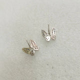 925 Sterling Silver Butterfly Stud Earring with Zirconium Plated Rhodium