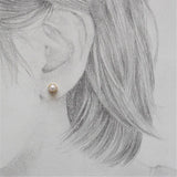 925 Silver Palace Style Pearl Stud Earrings - Classic Mother's Jewelry
