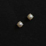 925 Silver Palace Style Pearl Stud Earrings - Classic Mother's Jewelry
