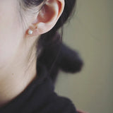 925 Silver Palace Style Pearl Stud Earrings - Classic Mother's Jewelry