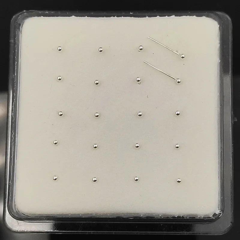 925 Sterling Silver 1.5mm Ball Nose Stud Indian Nose Pin Piercing 20pcs
