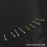 925 Sterling Silver 1.5mm Ball Nose Stud Indian Nose Pin Piercing 20pcs
