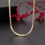 925 Silver 18K 4MM Flat Chain Necklace Women Lady Jewelry Wedding Gift