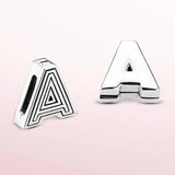 925 Sterling Silver Letters Clip Charm Bead for Bracelet Jewelry Making