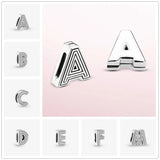 925 Sterling Silver Letters Clip Charm Bead for Bracelet Jewelry Making