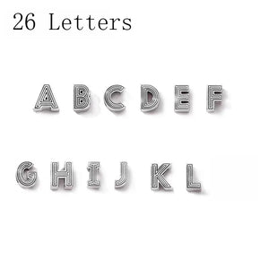 925 Sterling Silver Letters Clip Charm Bead for Bracelet Jewelry Making
