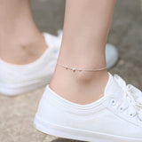 925 Silver Anklet Cube Ankle Bracelet Foot Jewelry for Women