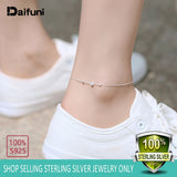 925 Silver Anklet Cube Ankle Bracelet Foot Jewelry for Women