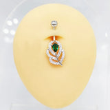 925 Silver Belly Button Rings CZ Navel Belly Rings Feather Shape Piercing