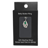 925 Silver Belly Button Rings CZ Navel Belly Rings Feather Shape Piercing