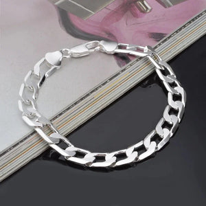 925 Silver Bracelet 6MM8MM10MM Sideways Bracelet Men & Women Jewelry