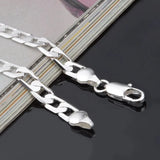 925 Silver Sideways Bracelet 6MM8MM10MM Men & Women Jewelry
