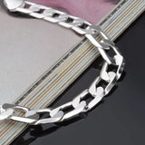 925 Silver Sideways Bracelet 6MM8MM10MM Men & Women Jewelry