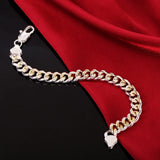 925 Silver Bracelet 10MM Square Chain Golden for Men Women
