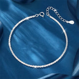 925 Silver Bracelets Sparkle Jewelry Boho Bangle Charms Vintage Minimalism