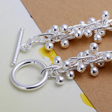 925 Silver Bracelet Beads Chain Women Wedding Jewelry