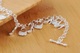 925 Silver Bracelet Shoe Bag Chain for Women Wedding Party Gift