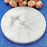 925 Silver Butterfly Belly Button Ring 14G CZ Tassel Navel Piercing Jewelry
