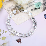 925 Silver Classic 10MM Chain Bracelet for Women