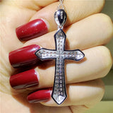 925 Silver Cross Pendant AAAAA Cz Stone Necklace Wedding Jewelry