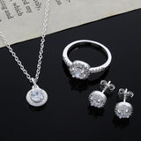 925 Silver Christmas CZ Jewelry Set for Women