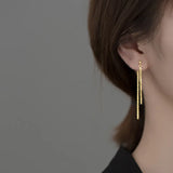 925 Silver Sparkle Drop Earrings French Boho Jewelry