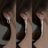925 Silver Sparkle Drop Earrings French Boho Jewelry