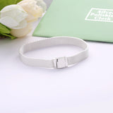 925 Silver Charms Bracelet Oxidised Mesh DIY