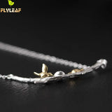 925 Silver Branches Birdie Necklace Vintage Jewelry