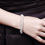 925 Silver Grape Bracelet Frosted Bead Chain Women Retro Wedding Jewelry
