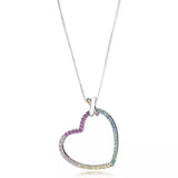 925 Silver Hearts Pendant Circle Necklace For Women