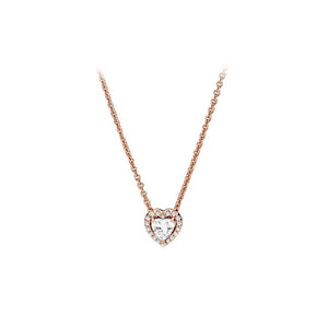 925 Silver Hearts Pendant CZ Necklace For Women