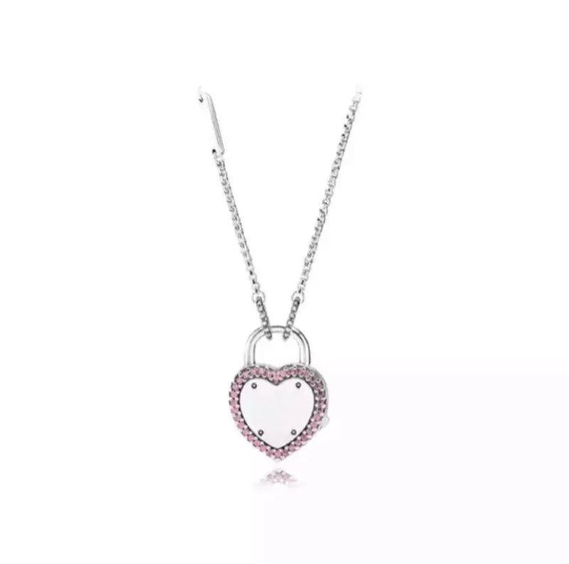 925 Sterling Silver Hearts Pendant Circle Necklace For Women