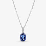 925 Silver Hearts Pendant Clear CZ Necklace Women Jewelry