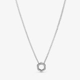 925 Silver Hearts Pendant Circle Necklace Clear CZ Women Pan Jewelry