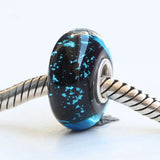 925 Silver Large Hole Mysterious Glass Ribbon Charm Beads
