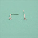 925 Silver Nose Ring Ear Stud CZ Gem Earrings