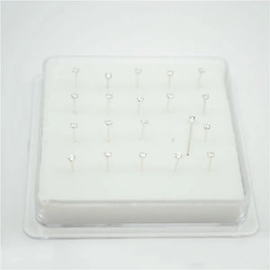 925 Silver Nose Ring Ear Stud CZ Gem Earrings