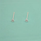 925 Silver Nose Ring Ear Stud CZ Gem Earrings