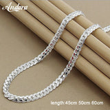 925 Silver Sideways Necklace 5MM for Women Men Jewelry Full Snake Chain