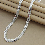 925 Silver Sideways Necklace 5MM for Women Men Jewelry Full Snake Chain