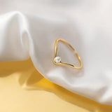 925 Silver Shell Pearl V Shaped Ring for Women Girl Thin Finger Accessory